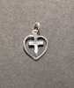 Kříž v srdci - stříbrný přívěsek